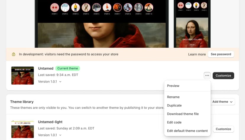 Click Actions Menu
