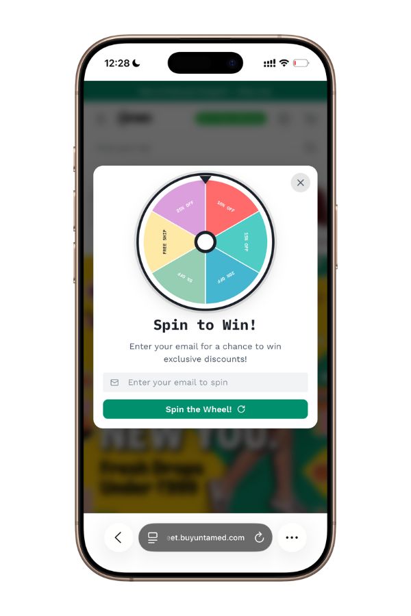 Spin The Wheel Popup