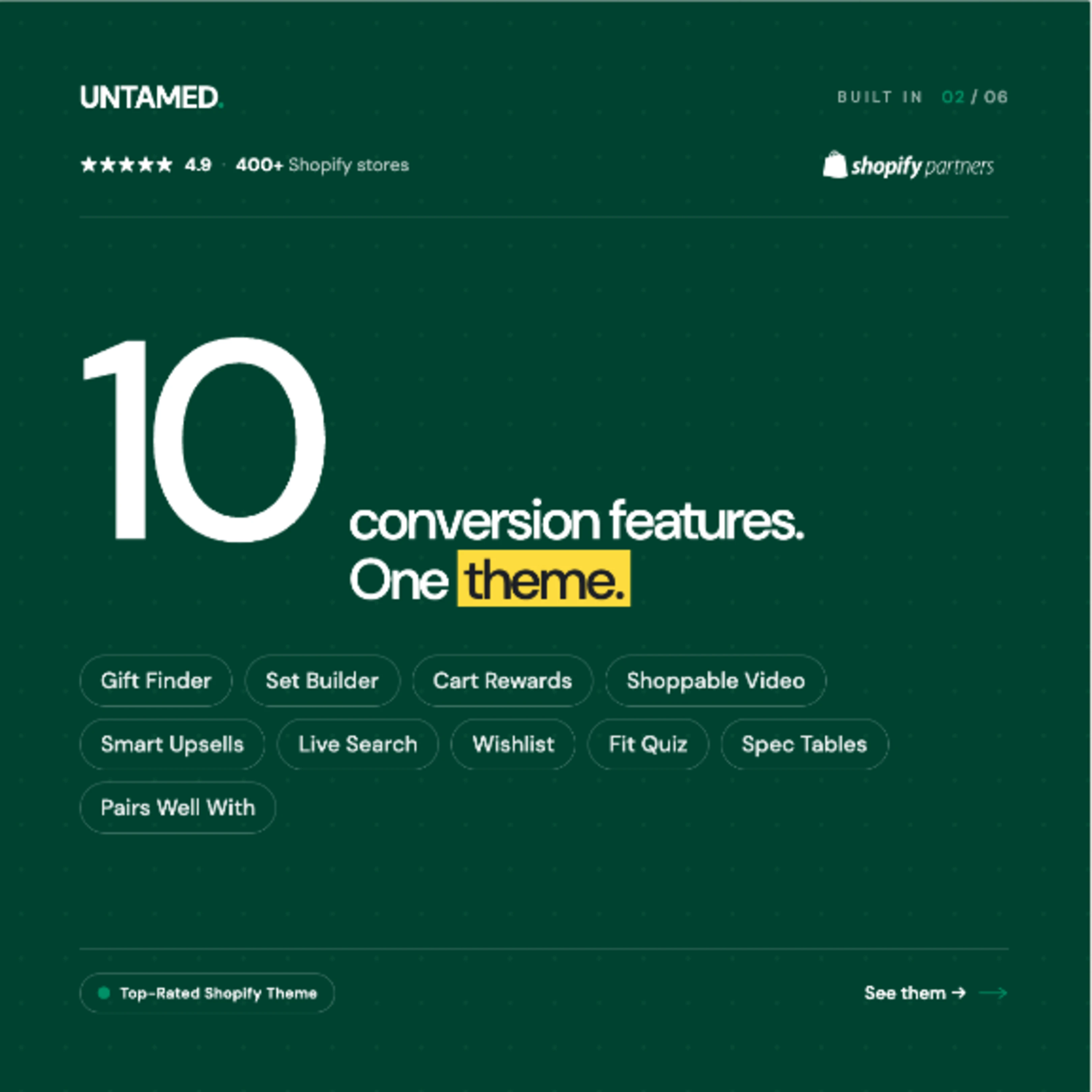 Untamed — 10 conversion features built in